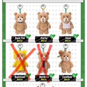PopMart Ted 2 - Teddy Bear Action Plush Pendant Keychain